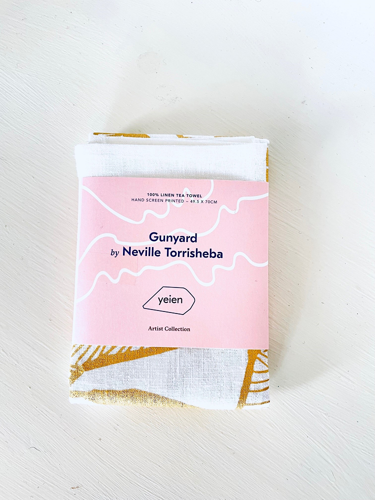 Linen Tea Towel - Gunyard by Neville Torrisheba