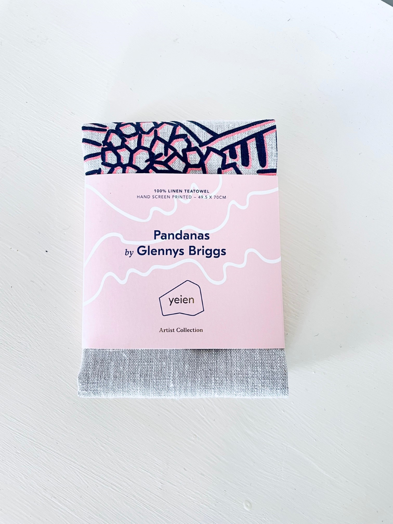 Linen Tea Towel - Pandanas by Glennys Briggs