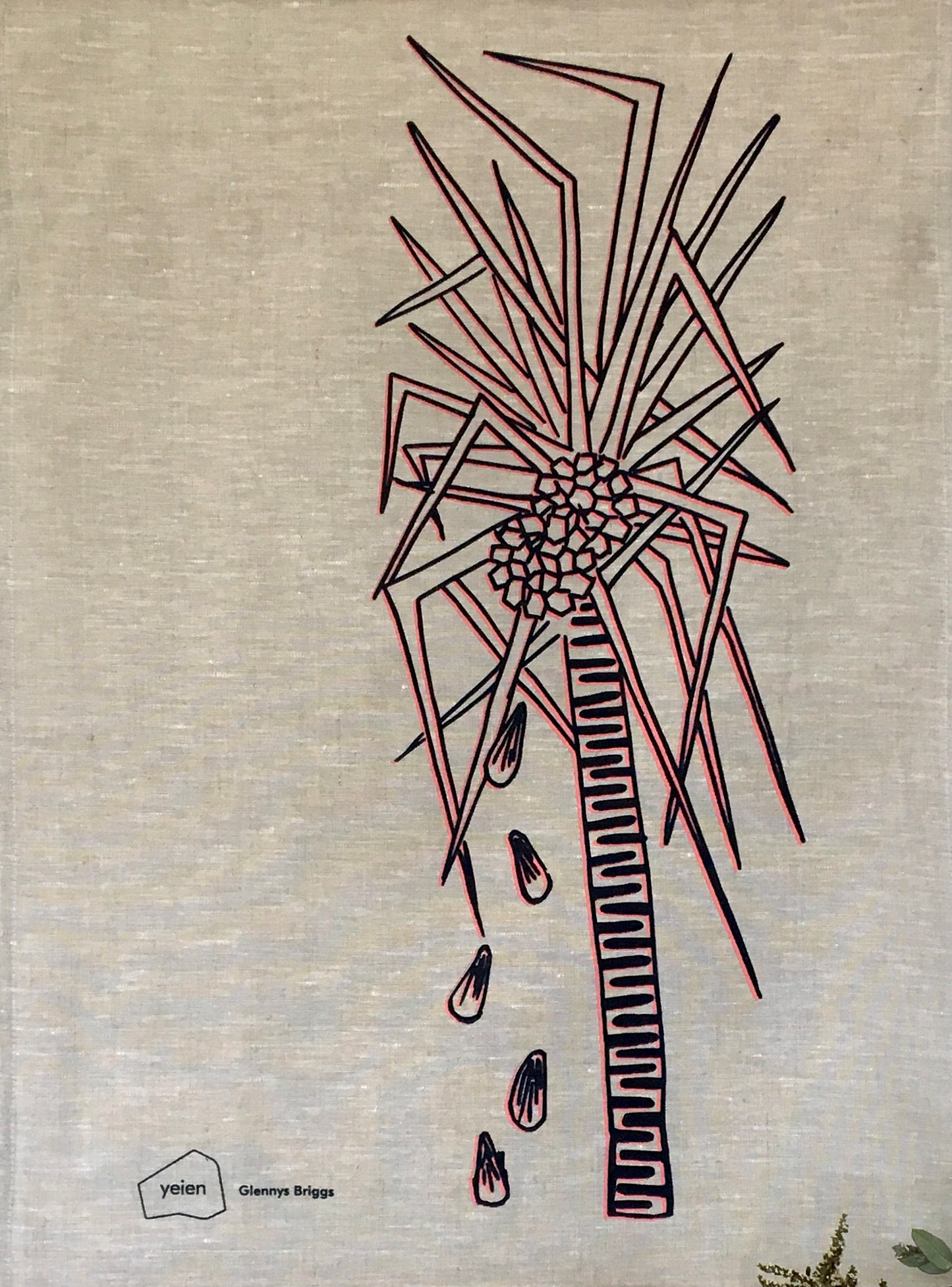 Linen Tea Towel - Pandanas by Glennys Briggs