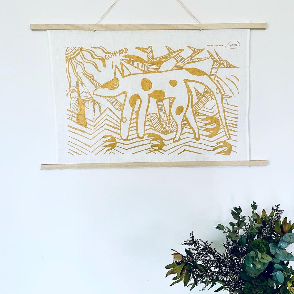 Linen Tea Towel - Gunyard by Neville Torrisheba