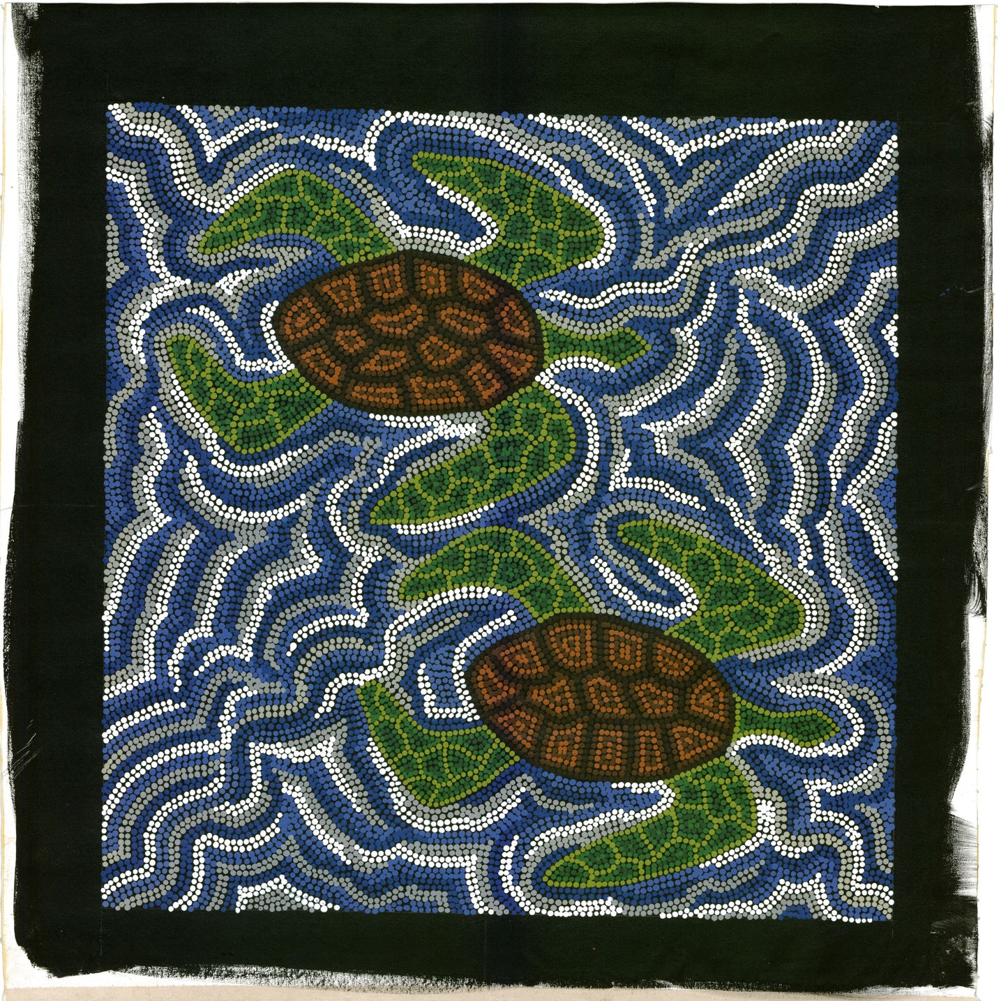 Turtles - Unframed on canvas - Stephen Berger (Arrernte)